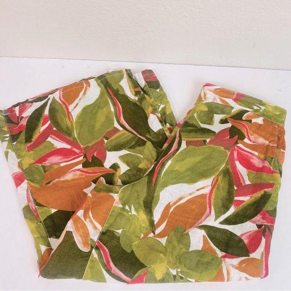 Tahari 100% Linen Tropical Wide Leg Beach Pants Size M - Picture 4 of 7